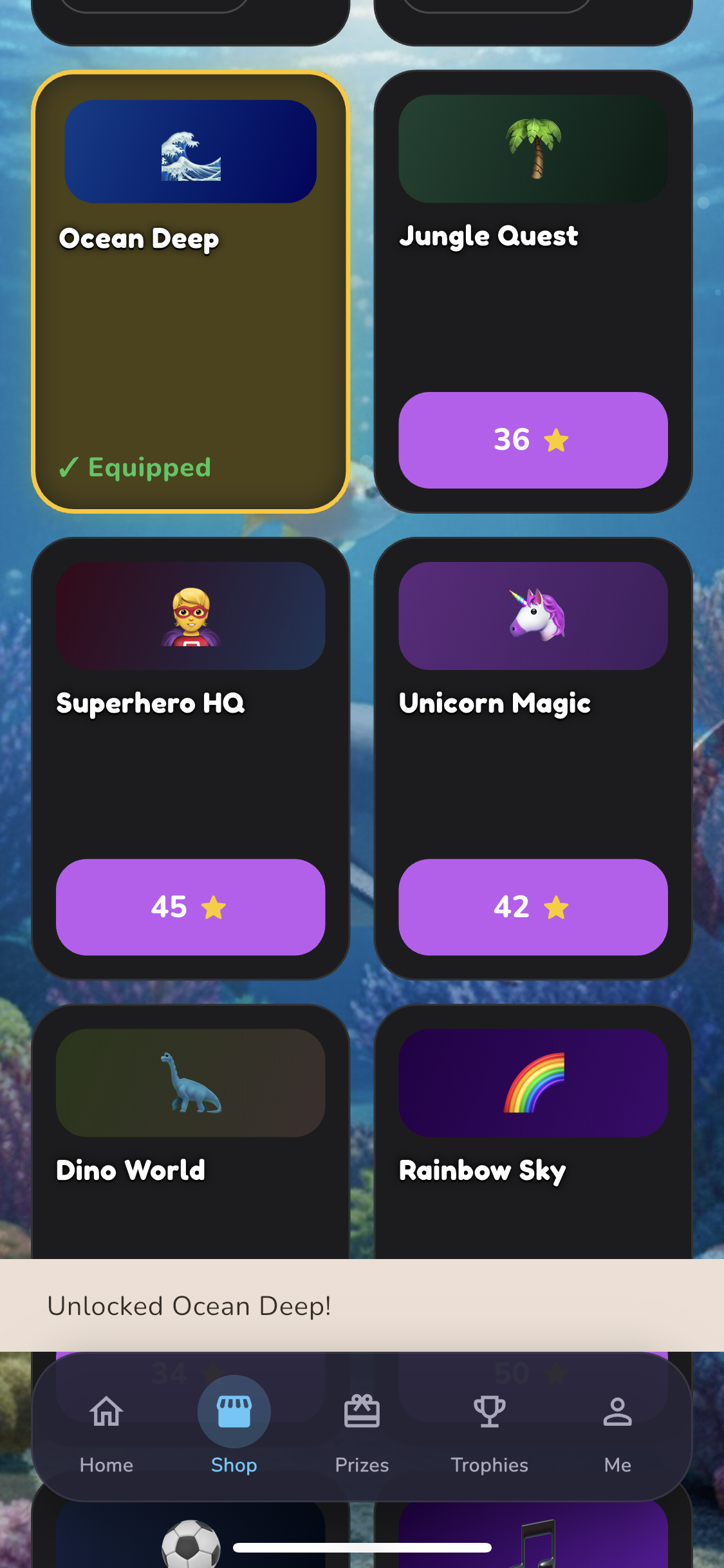 Done-it kid dashboard with ocean theme, stars, and chores.