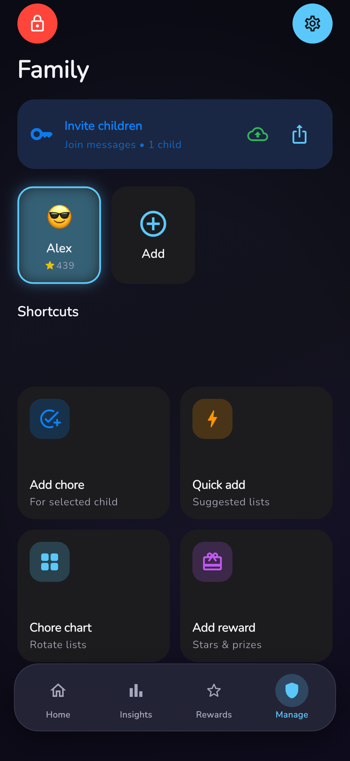 Done-it parent or child role selection on iPhone.