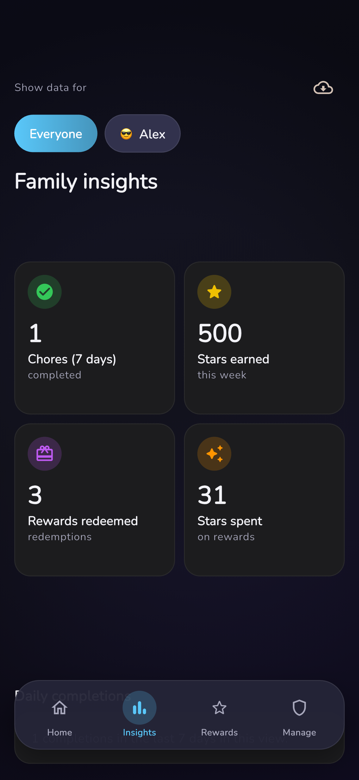 Done-it parent family hub with sync and quick actions.