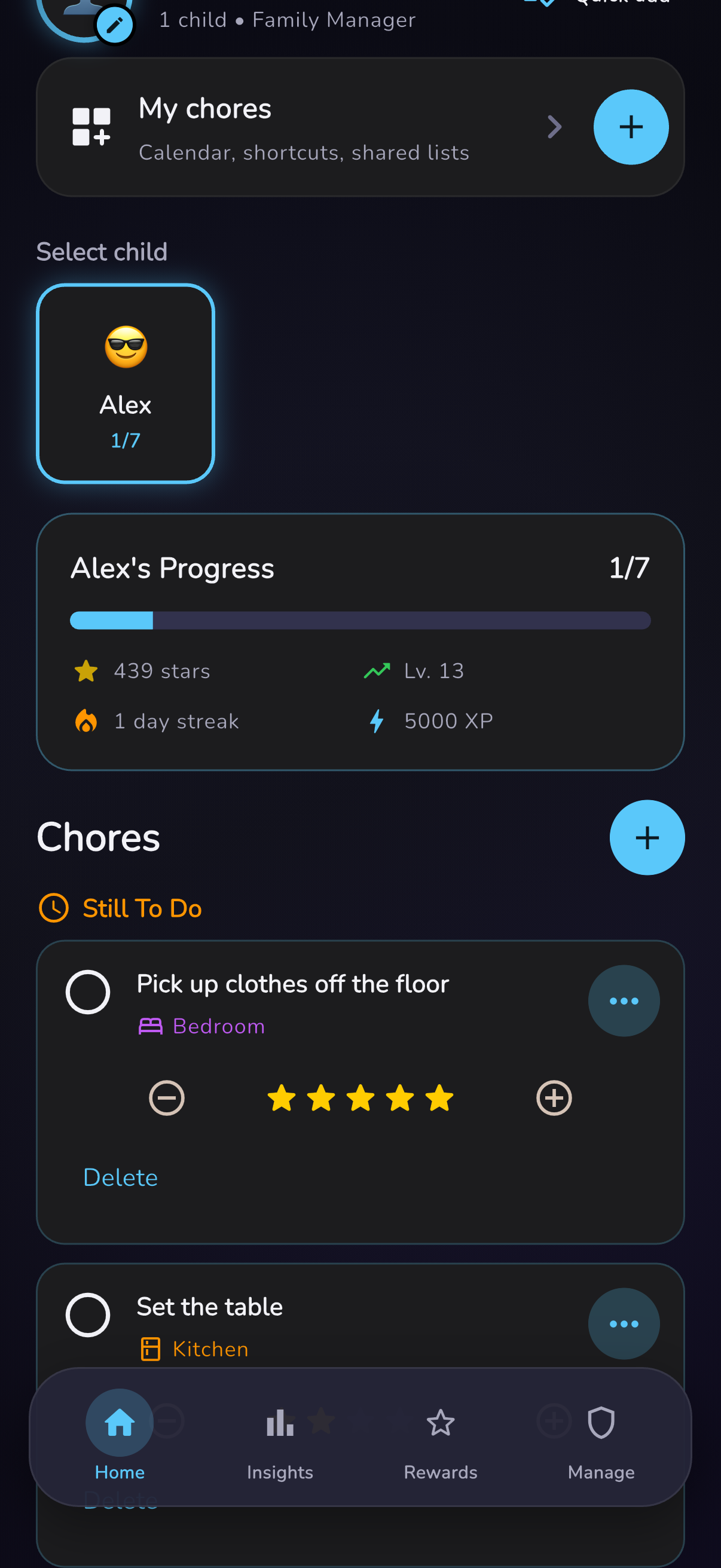 Done-it parent chore overview on iPhone.